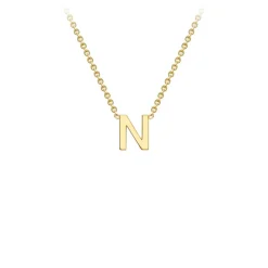 9k Yellow Gold Initial 'N' Necklace