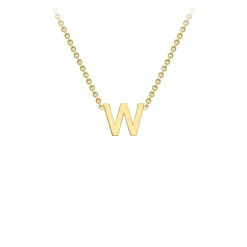 9k Yellow Gold Initial 'W' Necklace