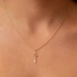 9k Yellow Gold Key Necklace