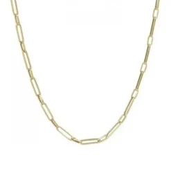 9k Yellow Gold Paper Link 45cm Necklace Chain