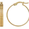 9k Yellow Gold Rectangular Hoop Earrings