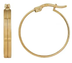 9k Yellow Gold Rectangular Hoop Earrings