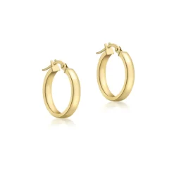9k Yellow Gold Round Hoop Earrings