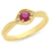 9k Yellow Gold Ruby & Diamond Ring