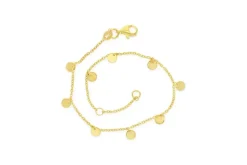 9k Yellow Gold Small Hanging Disc Bracelet