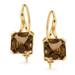 9k Yellow Gold Smokey Quartz Earrings