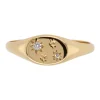9k Yellow Gold Star Set Diamond Signet Ring