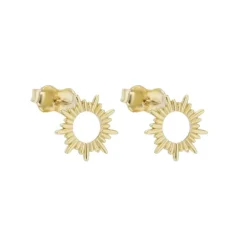 9k Yellow Gold Sun Style Stud Earrings