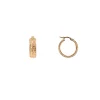 9k Yellow Gold Textured Hoop Earrings
