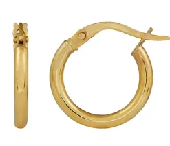 9k Yellow Gold Tube Hoop Earrings