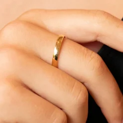 9k Yellow Solid Gold Plain Band Ring (N)