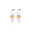 Karen Walker | Mini Girl with Bow | Silver and Yellow Gold | Hoop Earrings