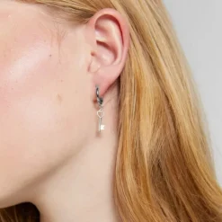 Karen Walker Monogram Key Earrings | Sterling Silver