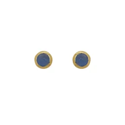 Luna 'Herse' Blue Calacite Gold Earrings
