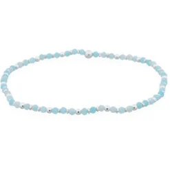 Luna Silver Amazonite Bead Stretch Bracelet