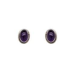 Luna 'Thelxinoe' Amethyst Oval Earrings