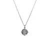 Luna 'Umbriel' Star & Moon Disc CZ Necklace | Silver RH | 45cm