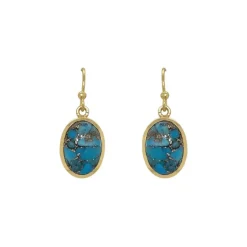 Luna 'Valetudo' Sleeping Beauty Turquoise Gold Earrings