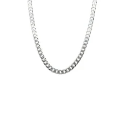 Omnia Diamond Cut Curb Sterling Silver Chain - 60cm