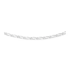 Omnia Sterling Silver 1:1 Diamond Cut Figaro Chain 50cm