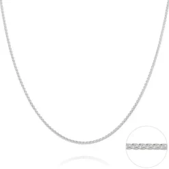 Omnia Sterling Silver Adjustable Wheat Chain - 50cm