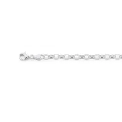 Omnia Sterling Silver Oval Belcher Bracelet - 19cm