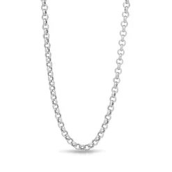 Omnia Sterling Silver Round Belcher Chain - 50cm