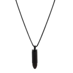 Revolution Black Stainless Steel Bullet on 55cm Chain