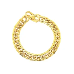 Revolution 21cm Curb Link Steel Yellow Gold Plated Bracelet