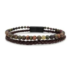 Revolution Jasper & Leather Bracelet