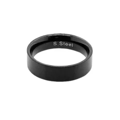 Revolution Matt Black Stainless Steel Flat 6mm Ring (P 1/2)