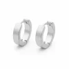 Revolution Stainless Steel 4X14mm Matte Huggie Earrings