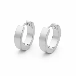 Revolution Stainless Steel 4X14mm Matte Huggie Earrings