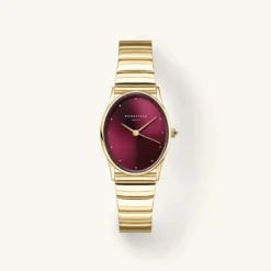 Rosefield | Oval | Sunray | Burgandy | Gold Strap