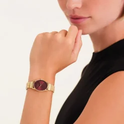 Rosefield | Oval | Sunray | Burgandy | Gold Strap