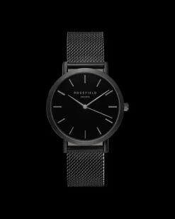 Rosefield Mercer Black Mesh Watch