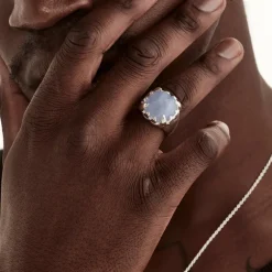 SGC Blue Lace Agate Claw Ring