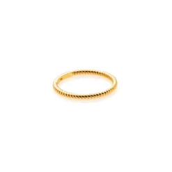 Silk + Steel | Mini Rope | Superfine | Gold Plated | Ring | Size O