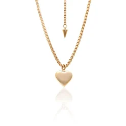Silk & Steel Bisous Heart Necklace