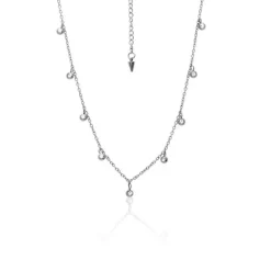 Silk & Steel Glimmer Necklace | CZ | Stainless Steel
