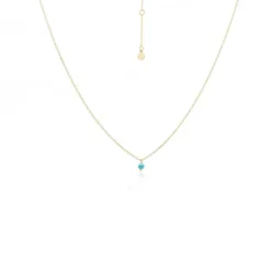 Silk & Steel Gold Mini Turquoise Necklace | Gold
