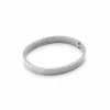 Silk & Steel Luccia Hinged Bangle | Silver