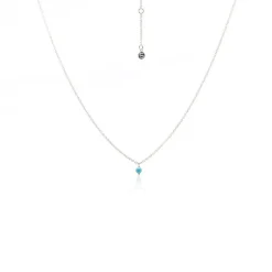 Silk & Steel Mini Turquoise Necklace | Silver