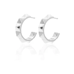 Silk & Steel Olympia Pyramid Spike Earrrings | Silver RH