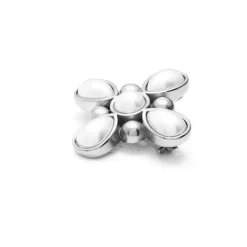 Silk & Steel Soleil Faux Pearl Detachable Brooch Necklacde | Steel