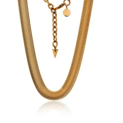 Silk & Steel Sundowner Herringbone Necklace | Gold
