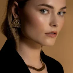 Silk & Steel Sundowner Herringbone Necklace | Gold