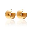 Silk & Steel Sunkissed Wide Dome Hoop Earrings | Steel | Gold