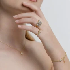 Silk+Steel | Flora | Bracelet | Clear + Gold