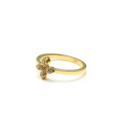 Silk+Steel | Flora | Ring | Clear + Gold | Size N
